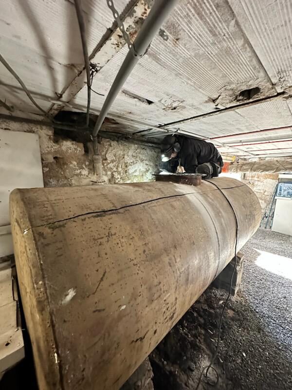 Chantier neutralisation de cuve